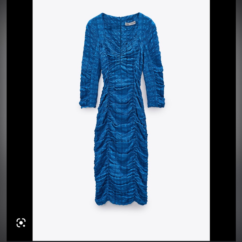 Blue textured dress